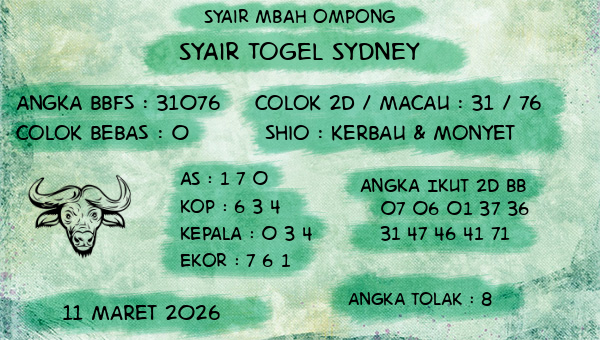 Syair Mbah Ompong - Syair Togel Sydney