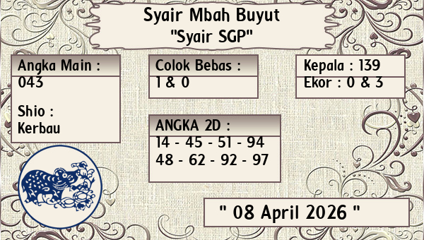 Syair Mbah Buyut - Syair SGP